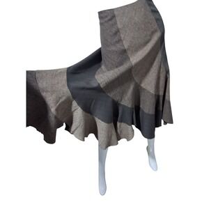 Vintage Sunny Taylor Wool Patchwork Womens size 12 Plaid Asymmetrical Fall Skirt